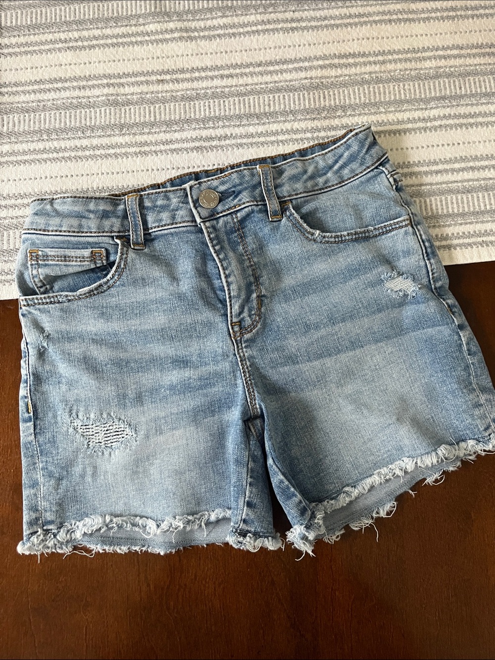 GAP Light Blue Distressed Denim Shorts